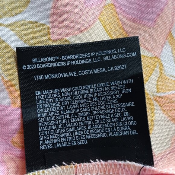 New Billabong Sundress Spaghetti Strap Bright Pink Floral Green Midi Medium - Picture 11 of 12